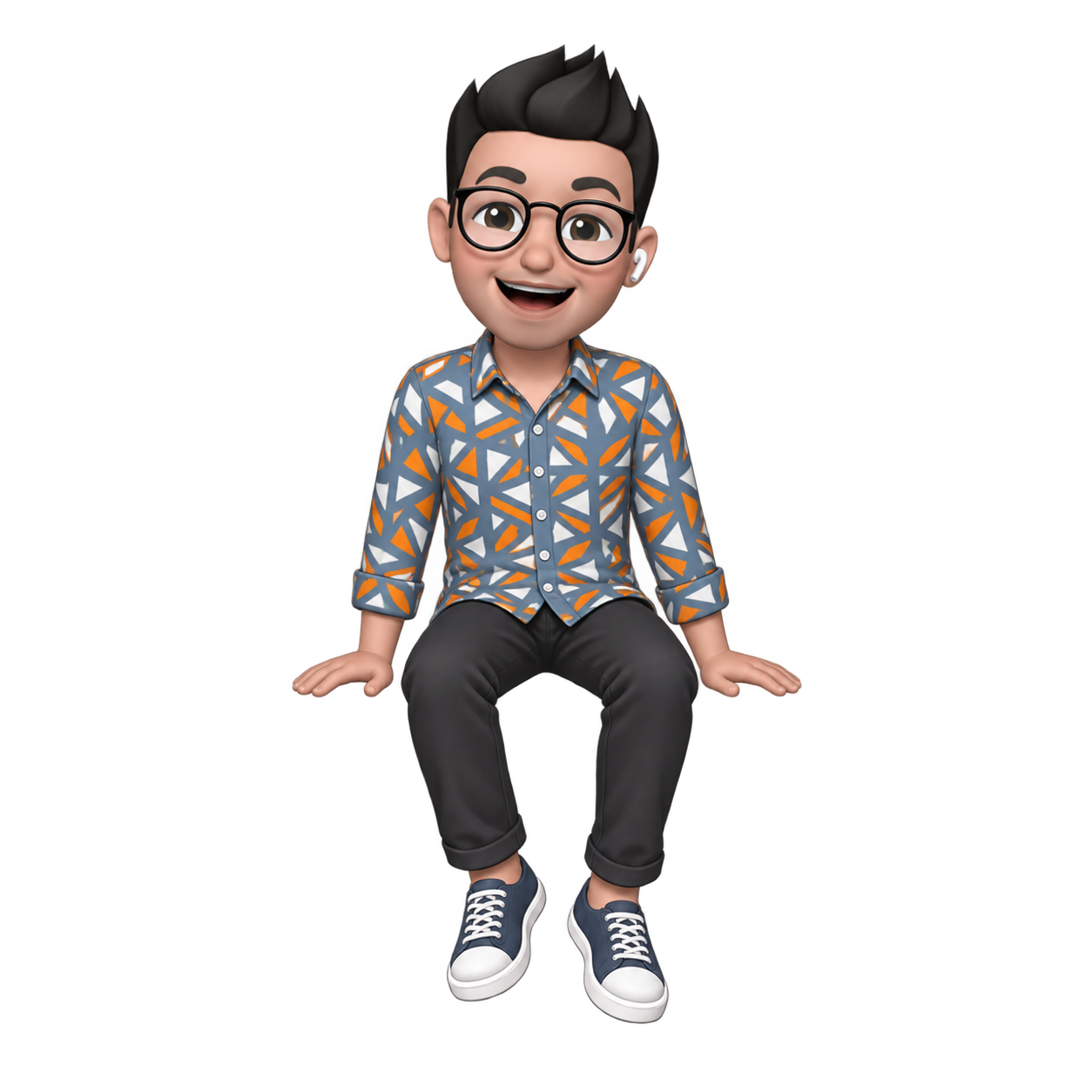 Chirag’s Bitmoji sitting on the globe